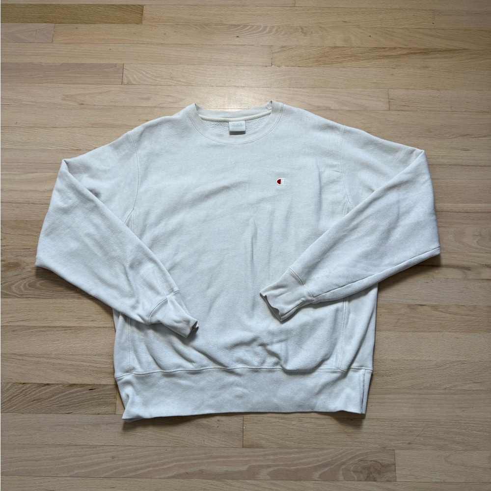 Champion White heavy Sweater vintage men’s medium